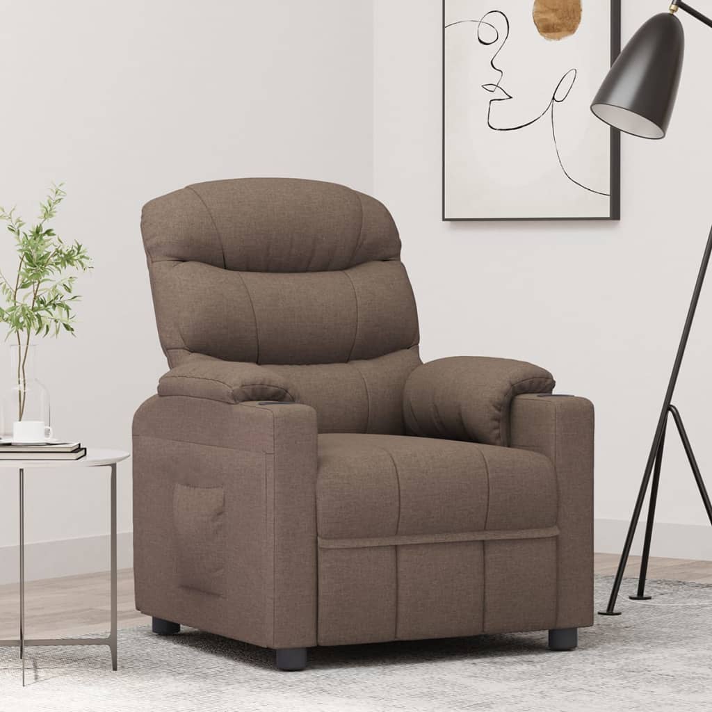 Fauteuil verstelbaar stof taupe