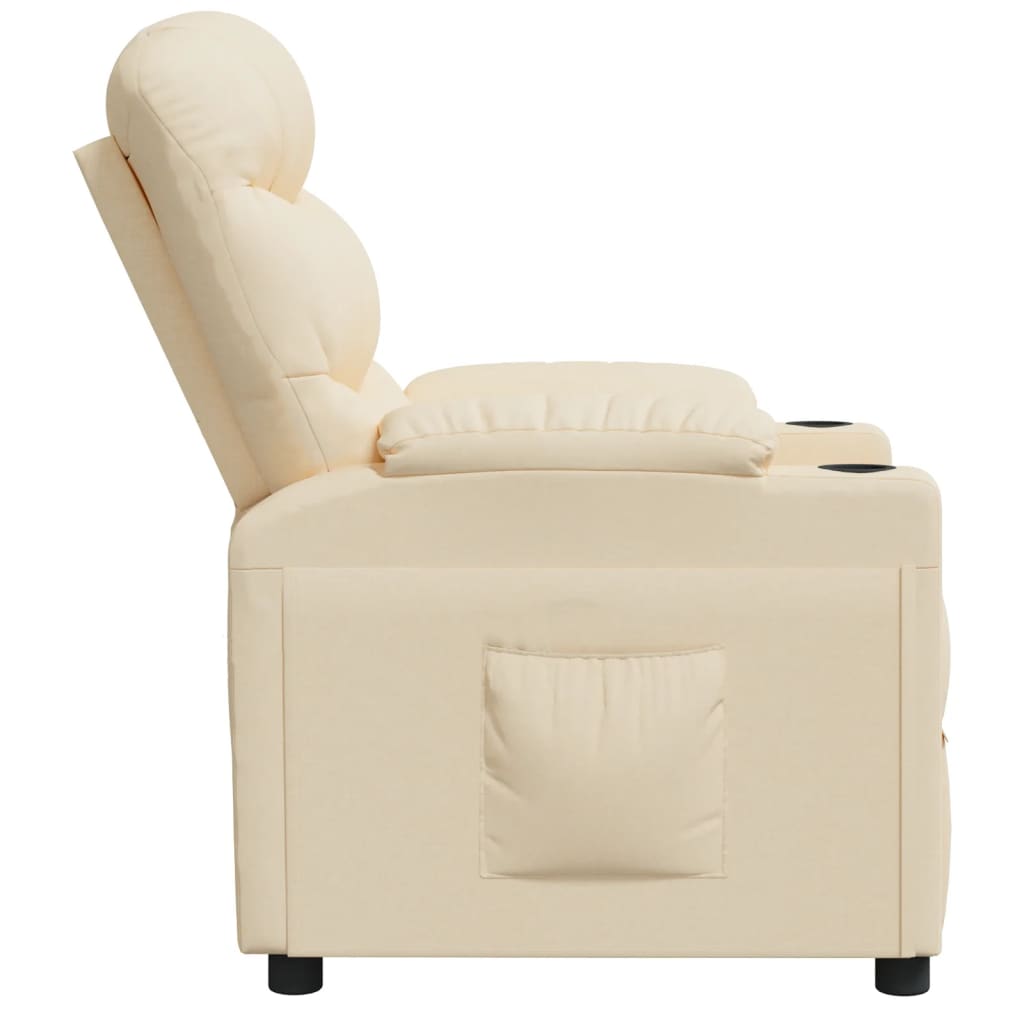 Fauteuil verstelbaar stof crèmekleurig