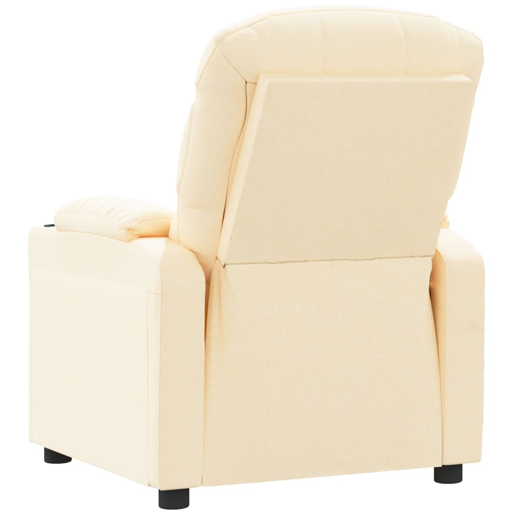 Fauteuil verstelbaar stof crèmekleurig