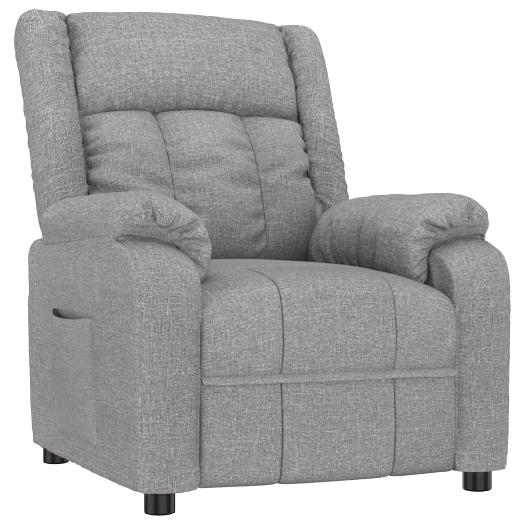 Fauteuil verstelbaar stof lichtgrijs
