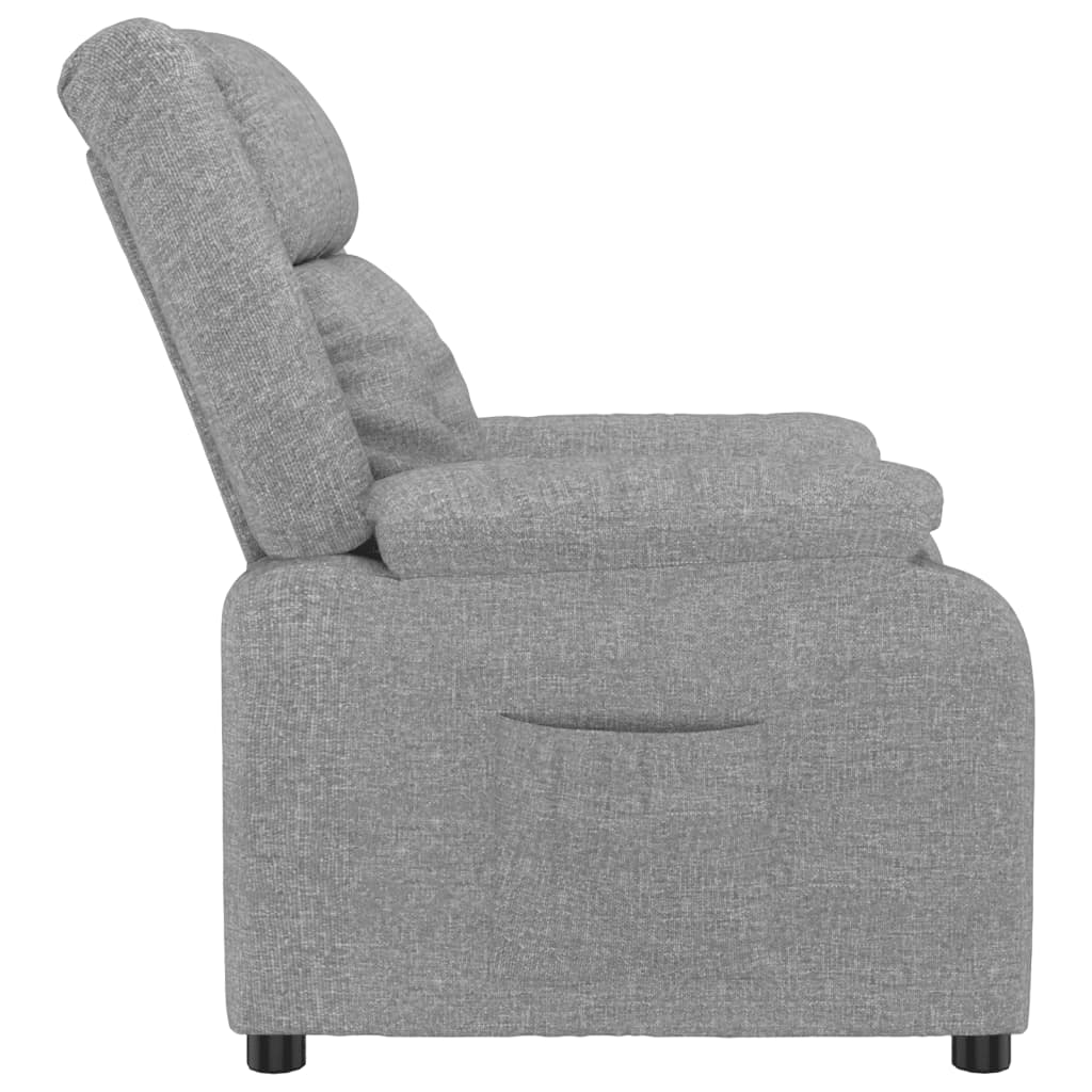 Fauteuil verstelbaar stof lichtgrijs