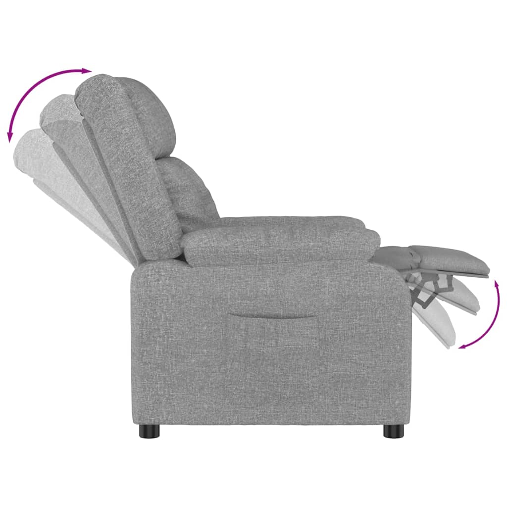 Fauteuil verstelbaar stof lichtgrijs