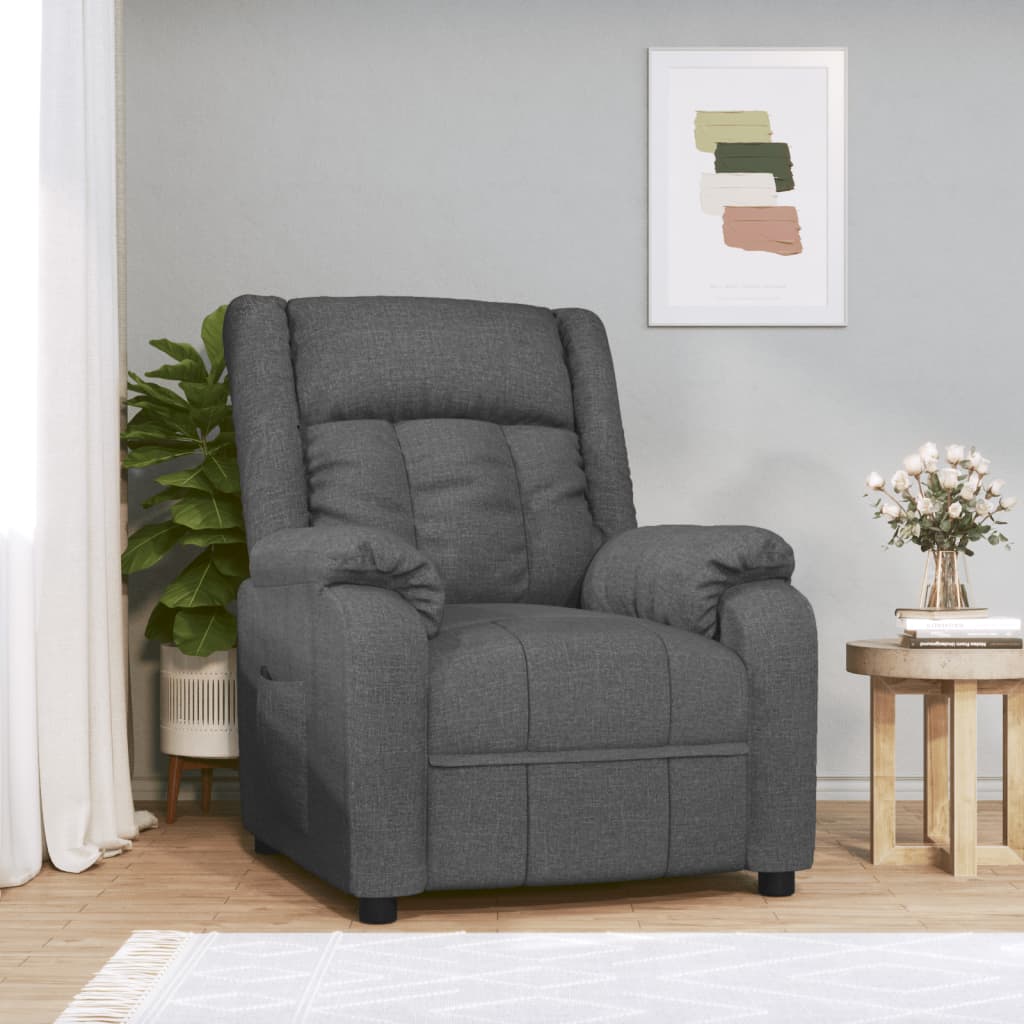 Fauteuil verstelbaar stof donkergrijs