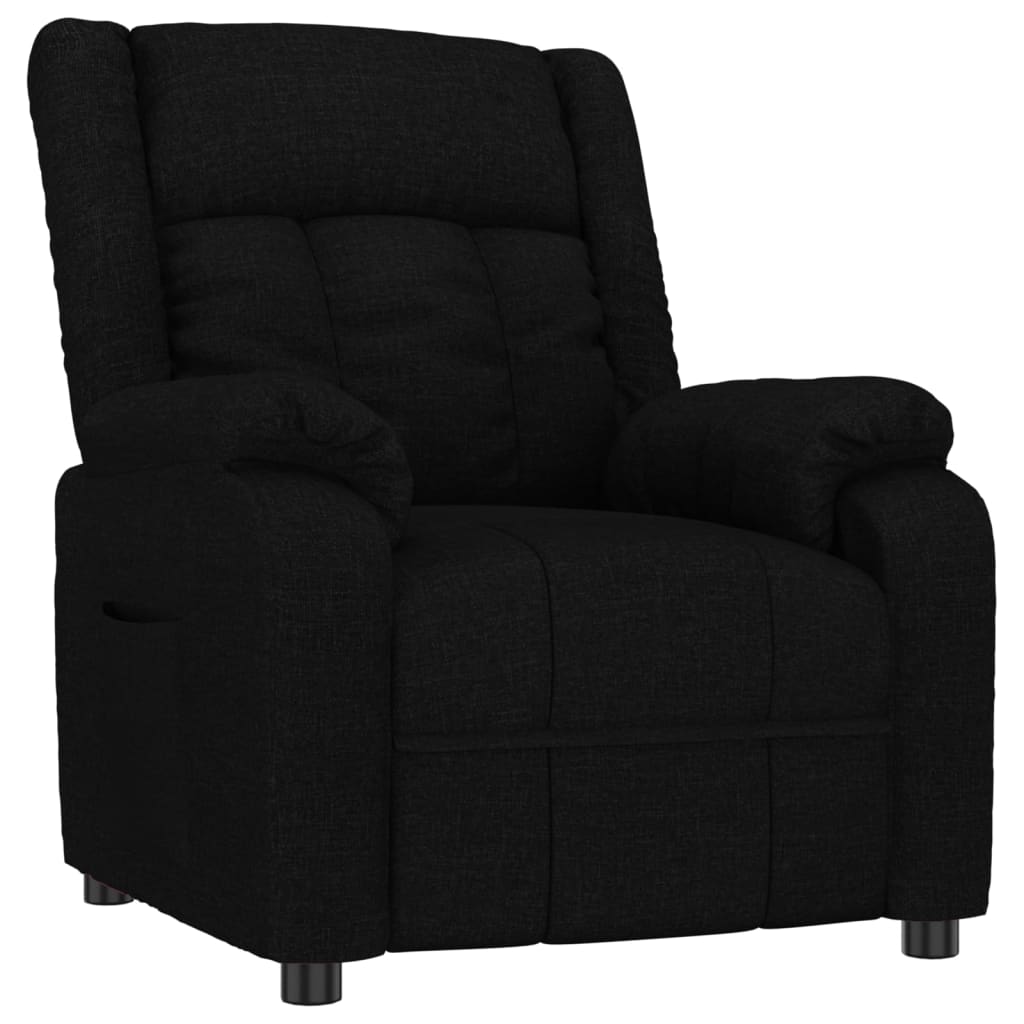 Fauteuil verstelbaar stof zwart