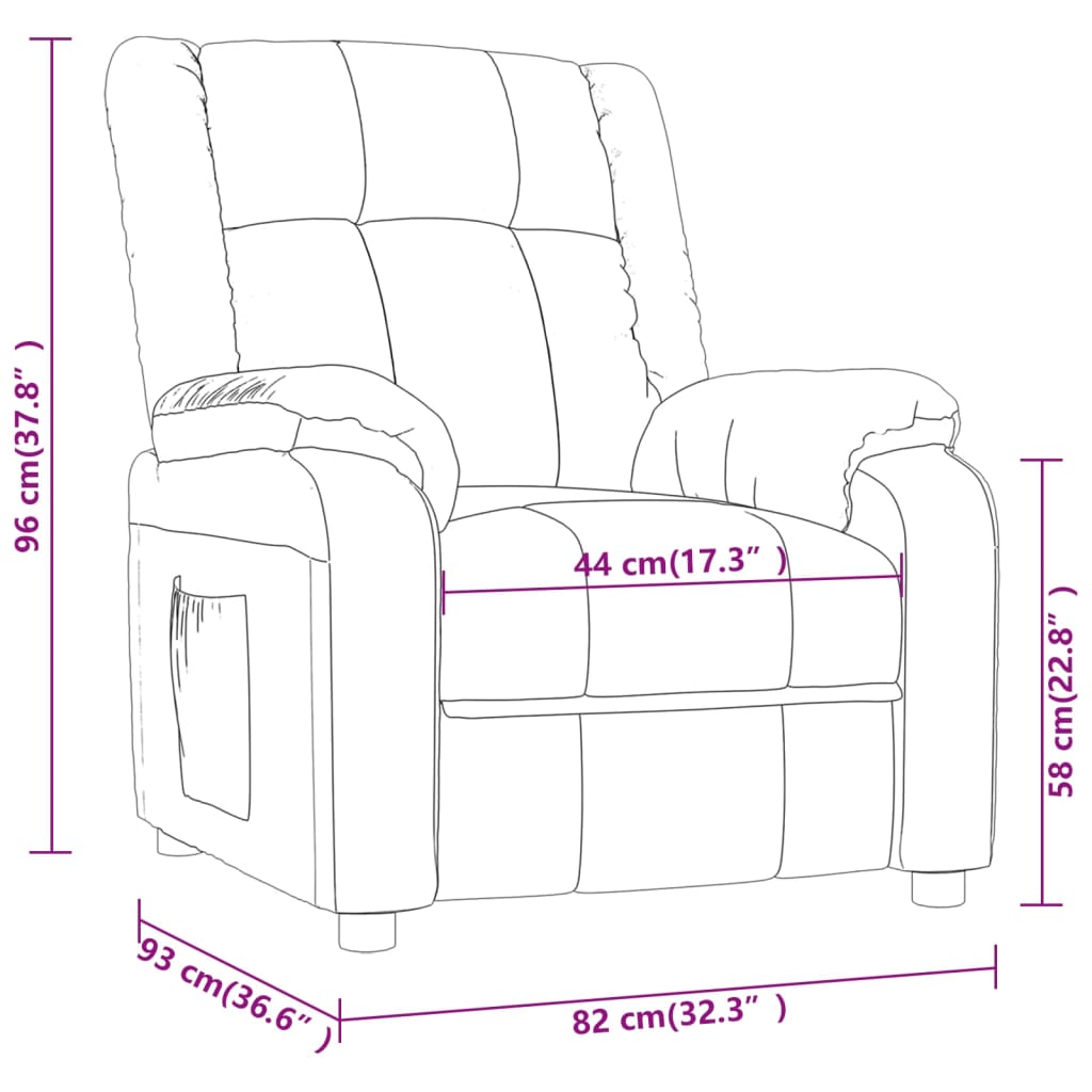 Fauteuil verstelbaar stof bruin