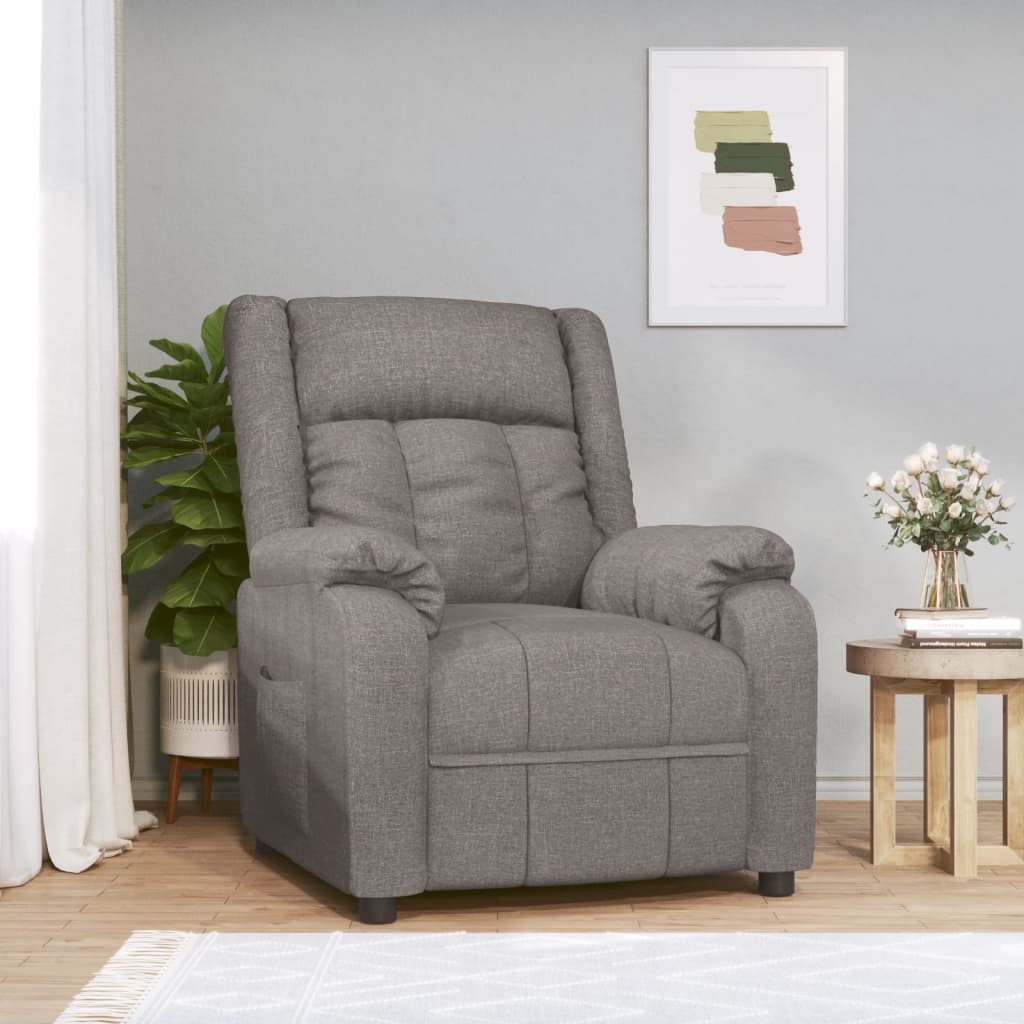 Fauteuil verstelbaar stof taupe