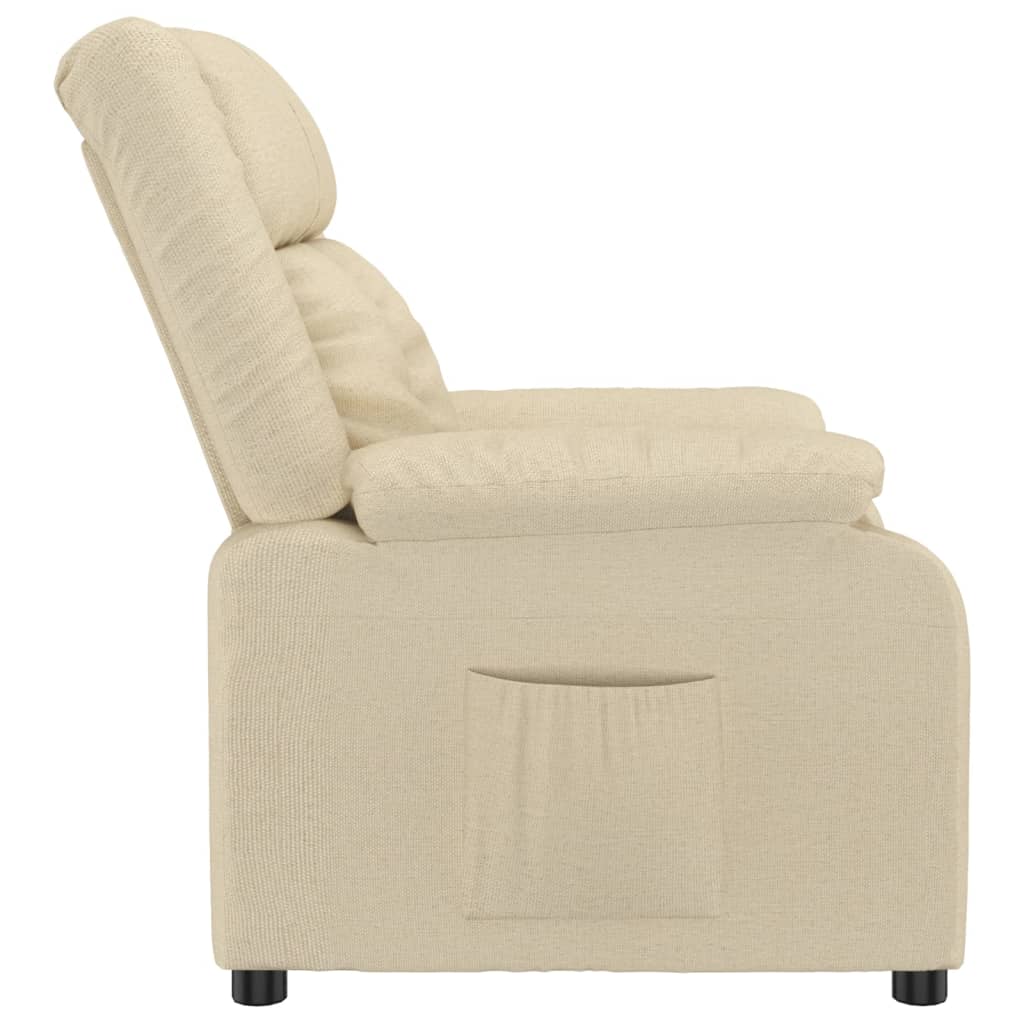Fauteuil verstelbaar stof crèmekleurig