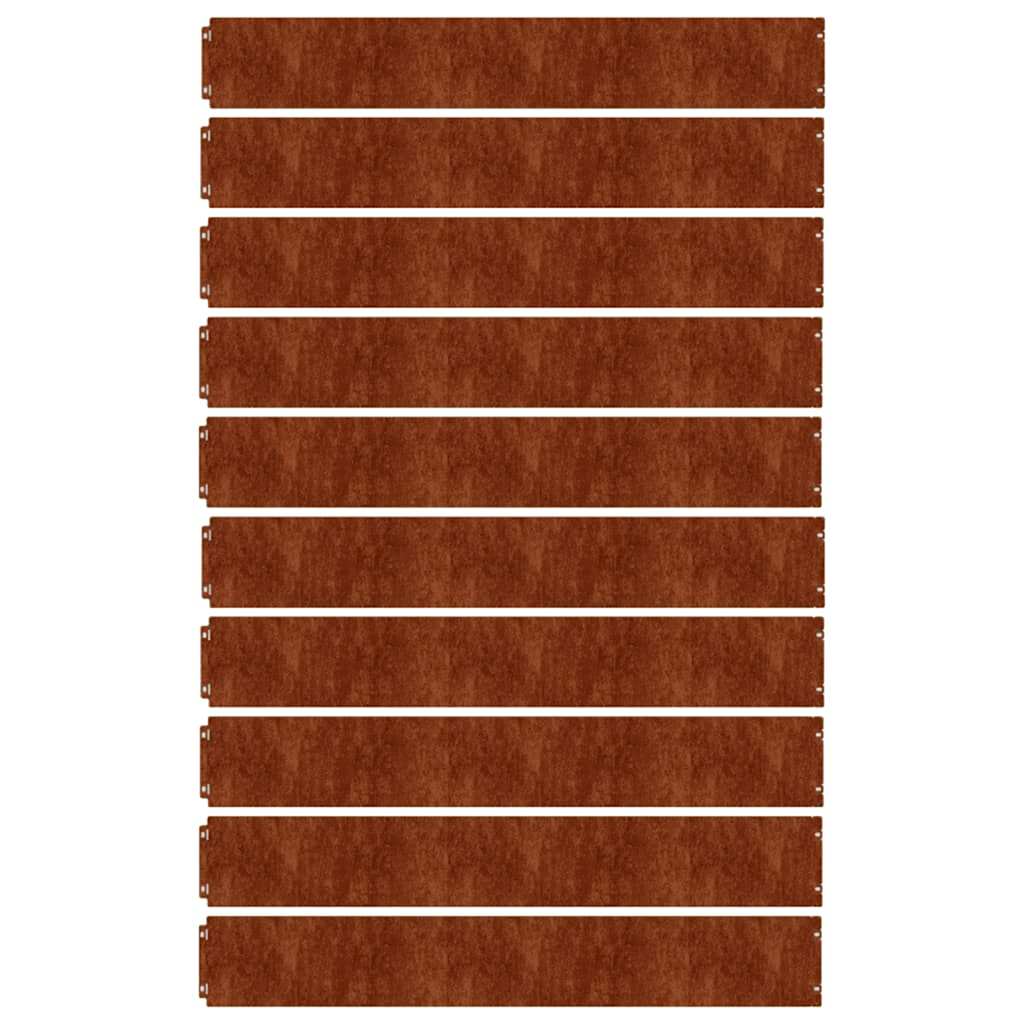Gazonranden 10 stuks 15x103 cm flexibel cortenstaal