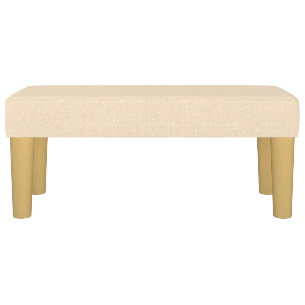 Bankje 70x30x30 cm stof crèmekleurig