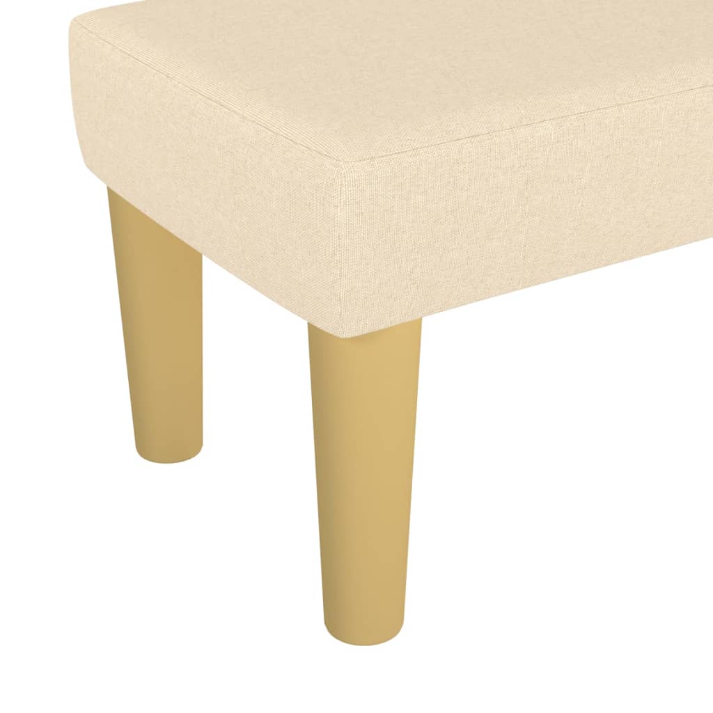 Bankje 70x30x30 cm stof crèmekleurig