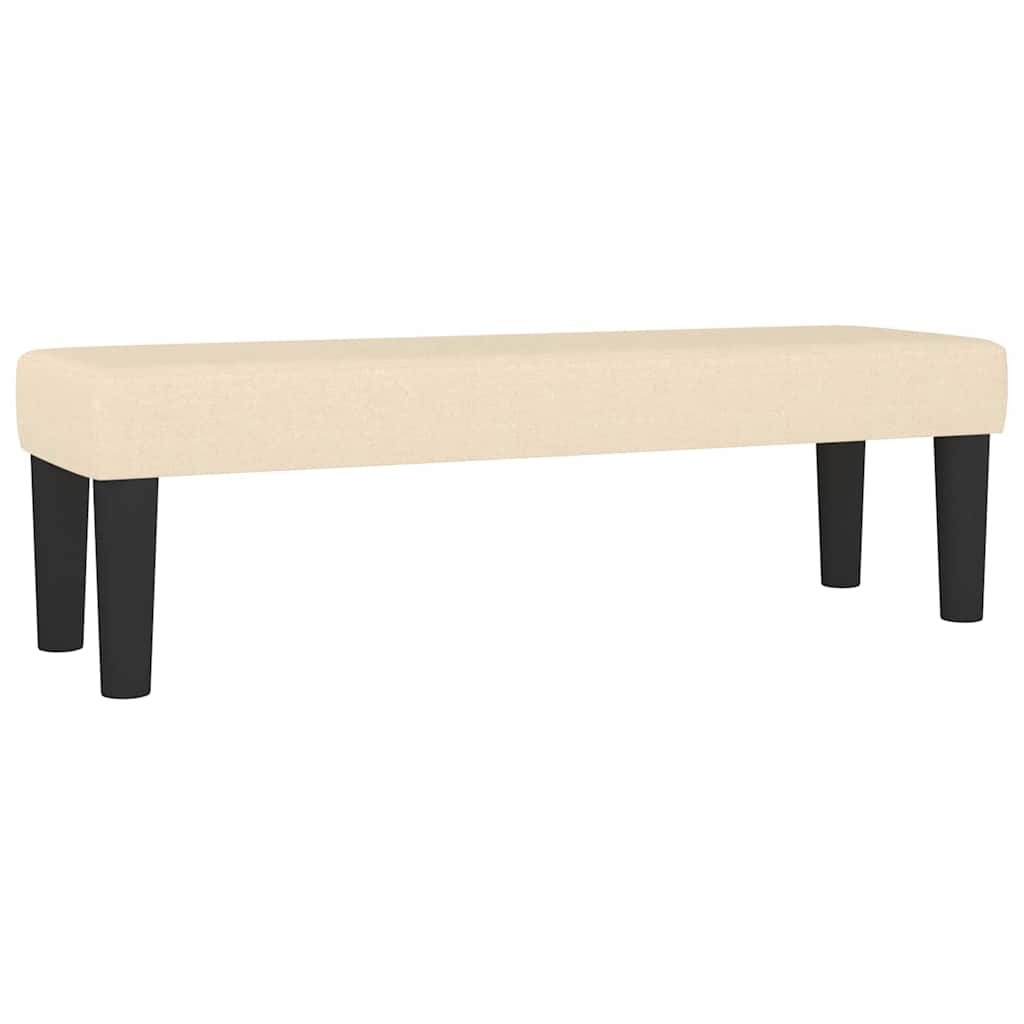Bankje 100x30x30 cm stof crèmekleurig