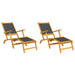 Terrasstoelen 2 st massief acaciahout en textileen