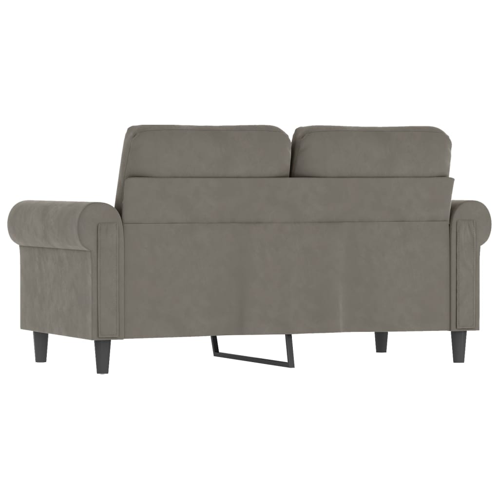 Tweezitsbank 120 cm fluweel lichtgrijs