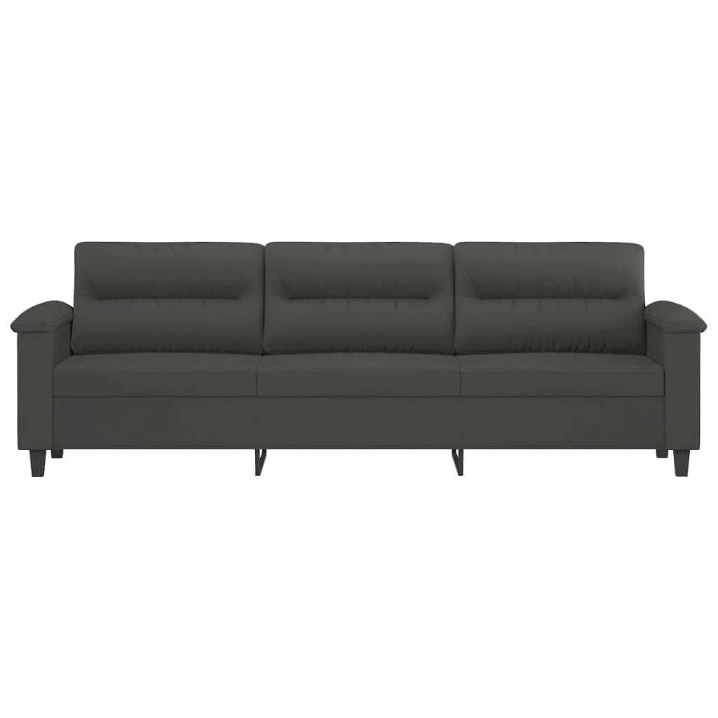 Driezitsbank 210 cm microvezelstof donkergrijs