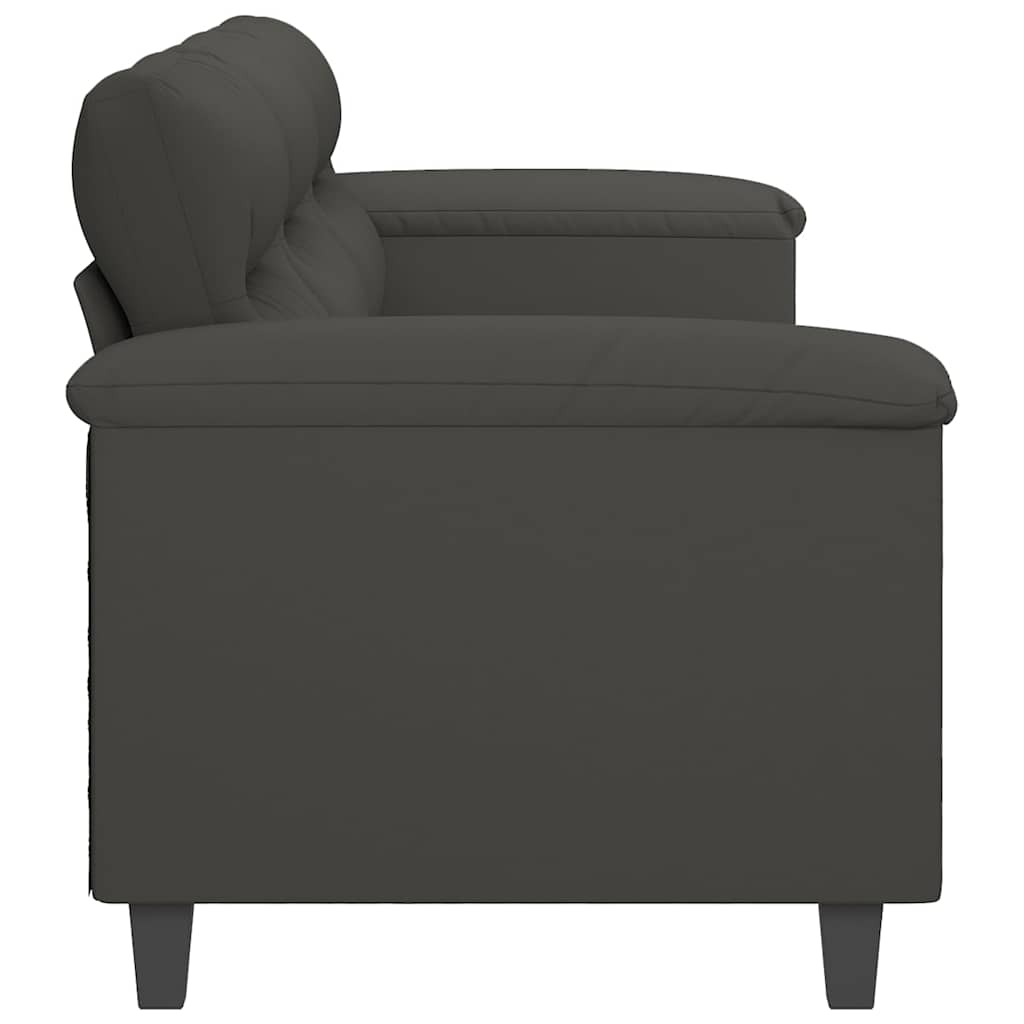 Driezitsbank 210 cm microvezelstof donkergrijs
