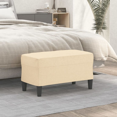 Bankje 70x35x41 cm stof crèmekleurig