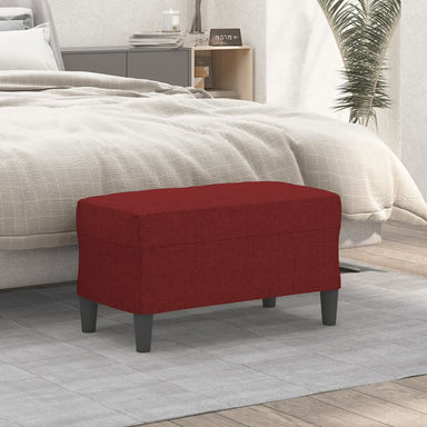 Bankje 70x35x41 cm stof wijnrood