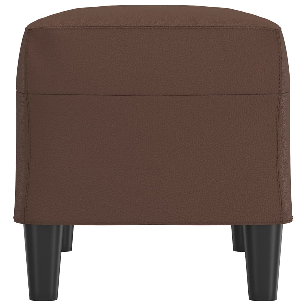 Bankje 70x35x41 cm kunstleer bruin