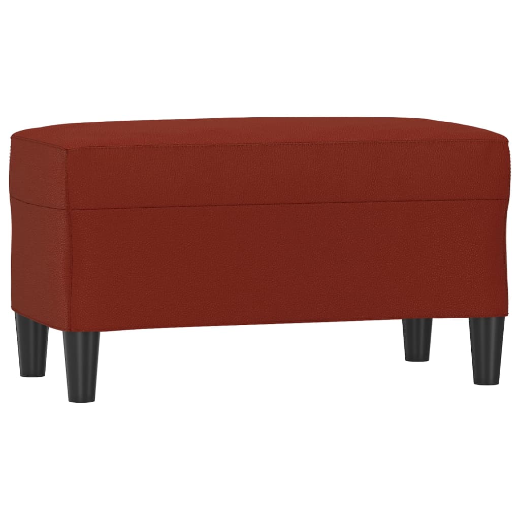 Bankje 70x35x41 cm kunstleer wijnrood
