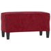 Bankje 70x35x41 cm fluweel wijnrood