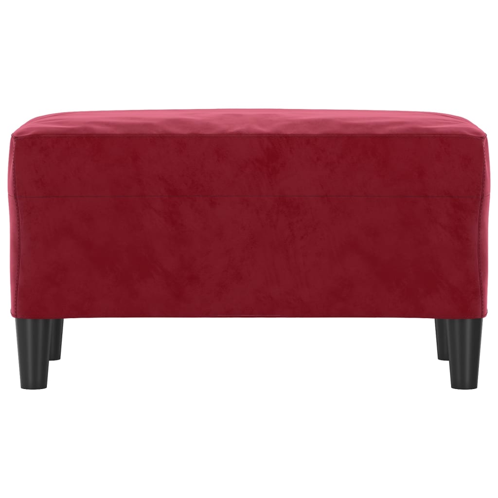 Bankje 70x35x41 cm fluweel wijnrood