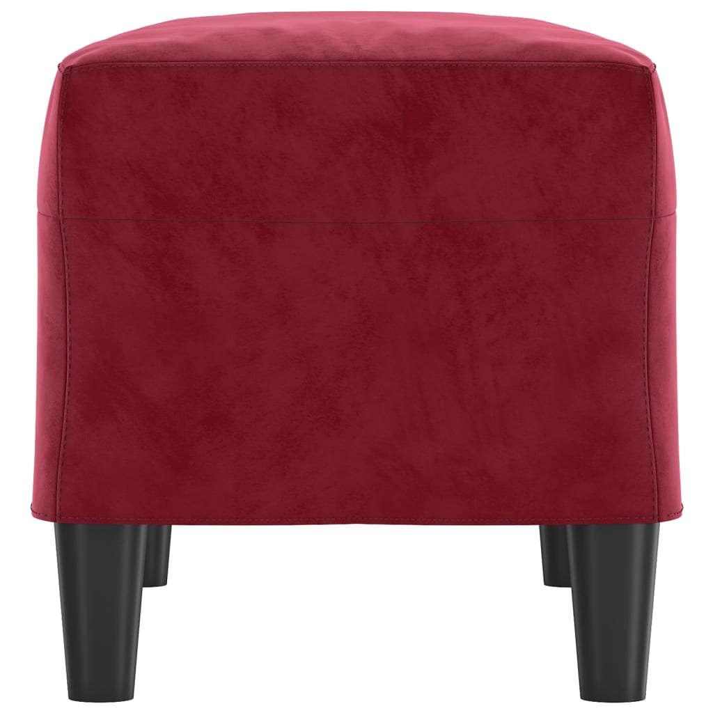 Bankje 70x35x41 cm fluweel wijnrood
