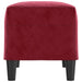 Bankje 70x35x41 cm fluweel wijnrood
