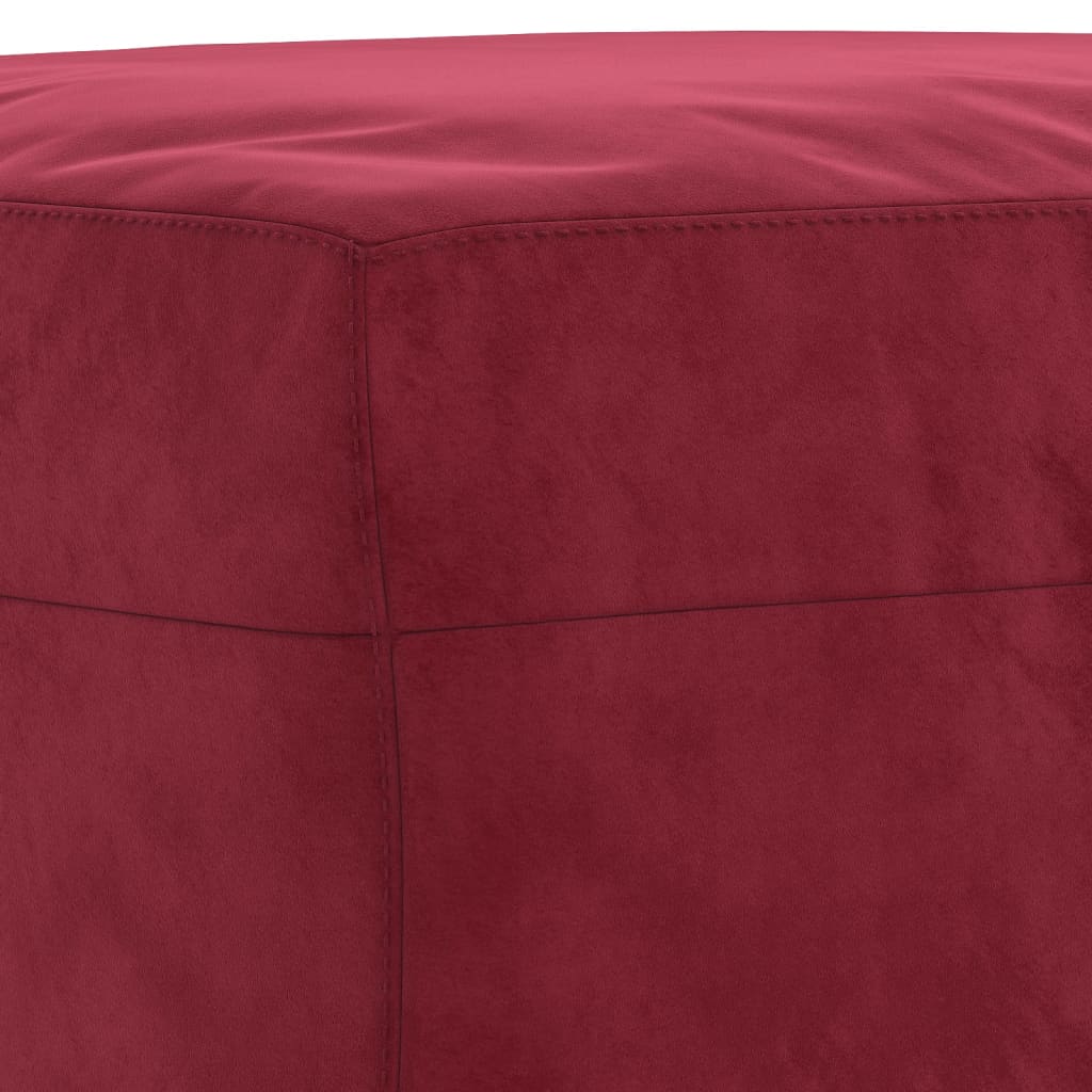 Bankje 70x35x41 cm fluweel wijnrood