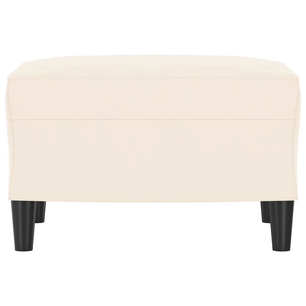 Bankje 70x35x41 cm fluweel crèmekleurig