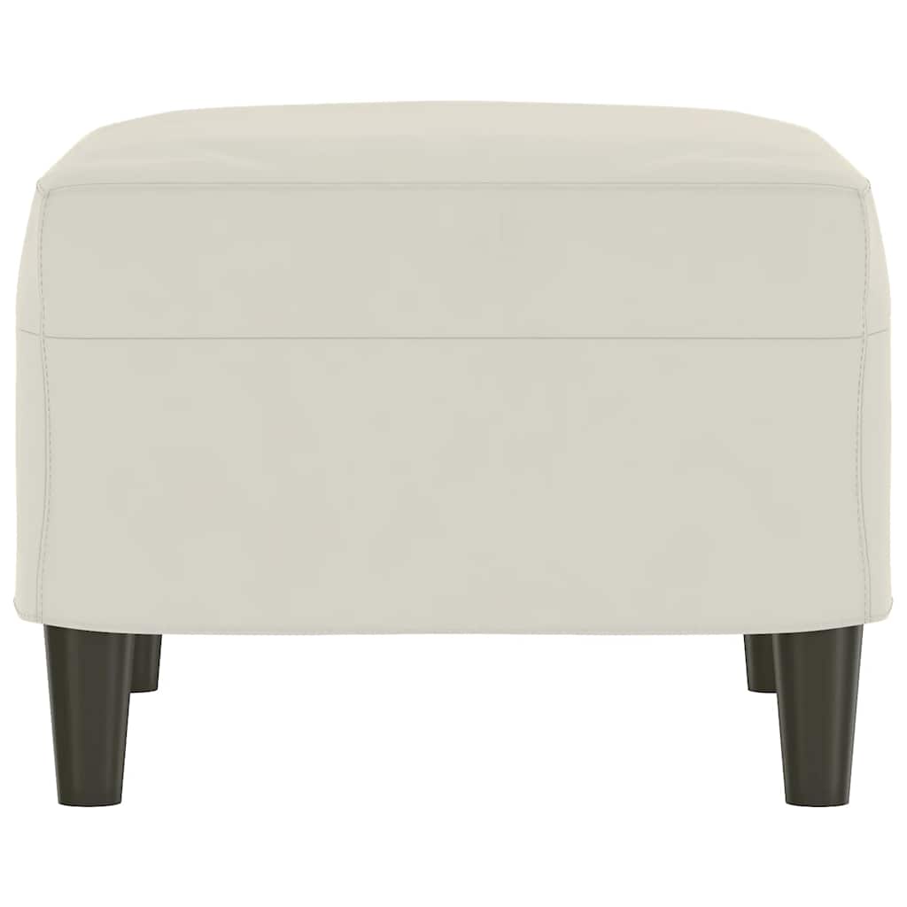 Bankje 70x35x41 cm fluweel crèmekleurig