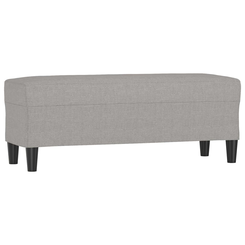 Bankje 100x35x41 cm stof lichtgrijs