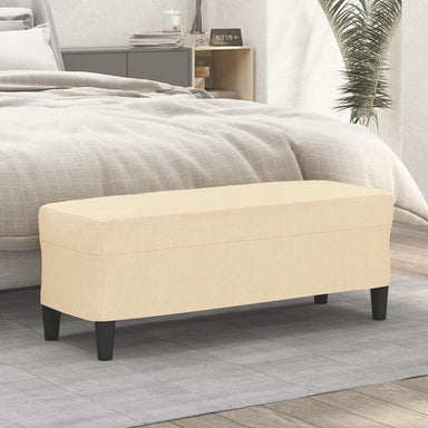Bankje 100x35x41 cm stof crèmekleurig