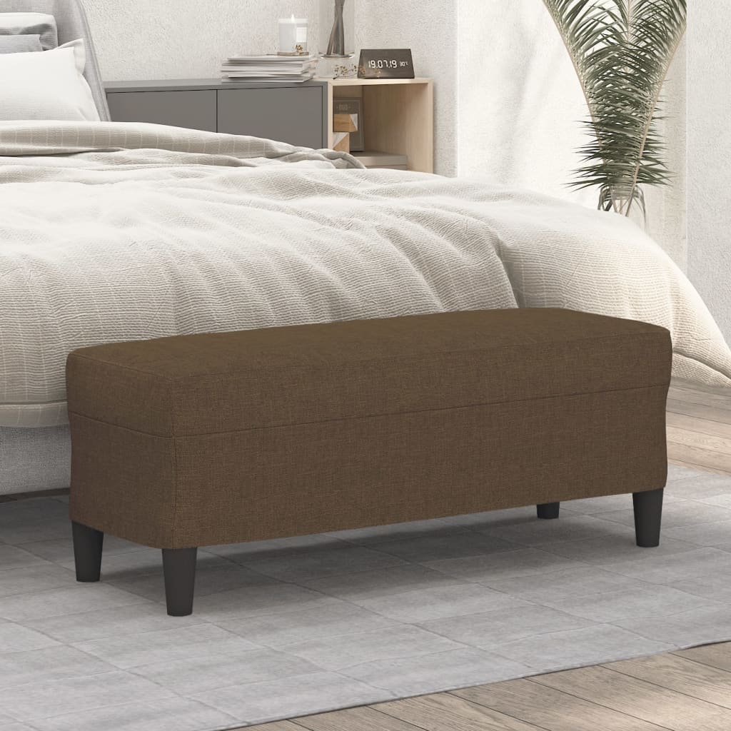 Bankje 100x35x41 cm stof bruin