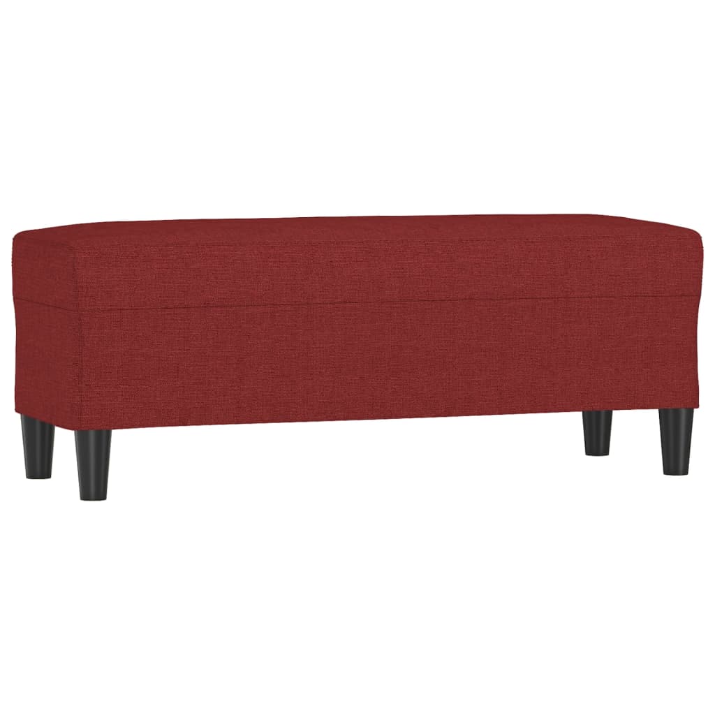 Bankje 100x35x41 cm stof wijnrood