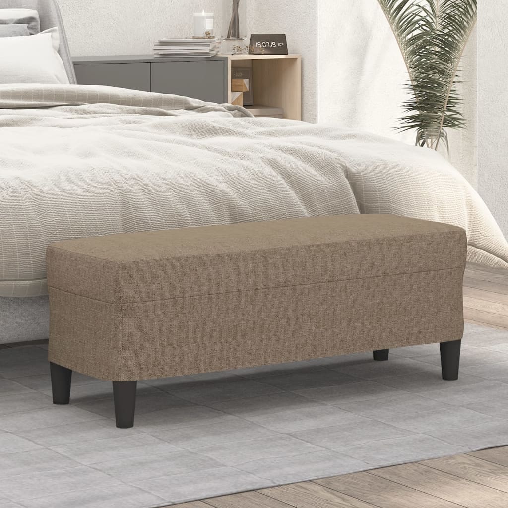 Bankje 100x35x41 cm stof taupe