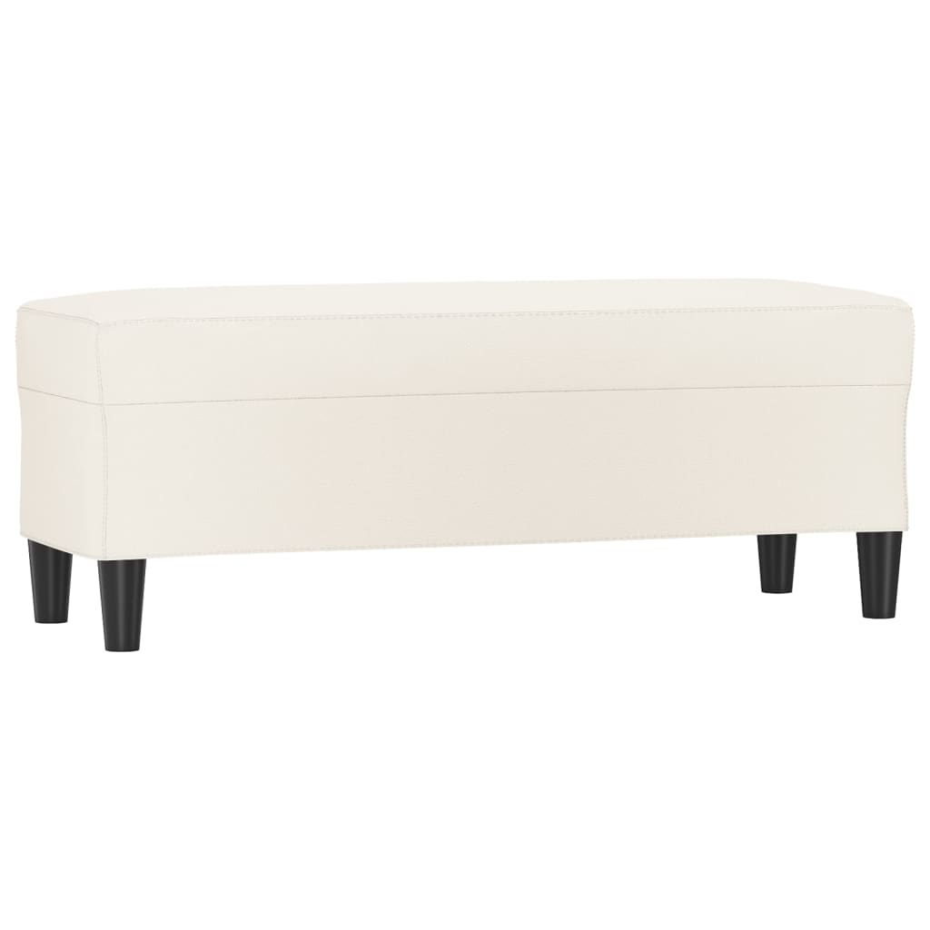 Bankje 100x35x41 cm kunstleer crèmekleurig