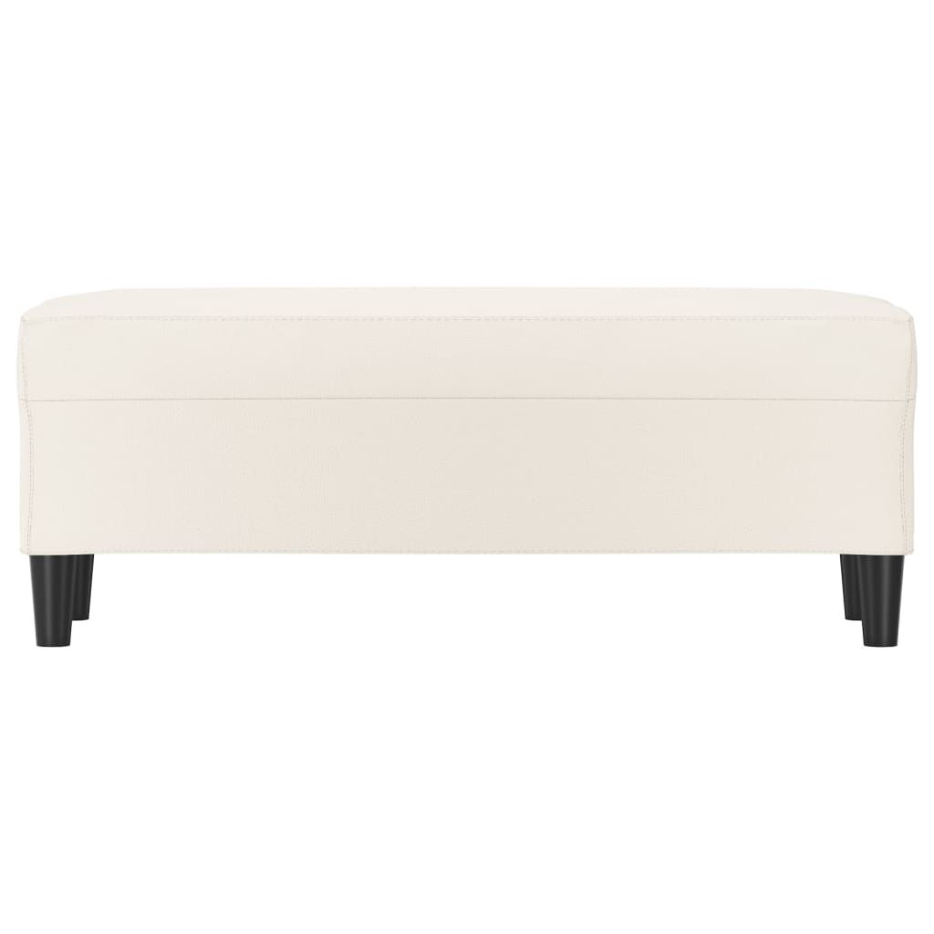 Bankje 100x35x41 cm kunstleer crèmekleurig