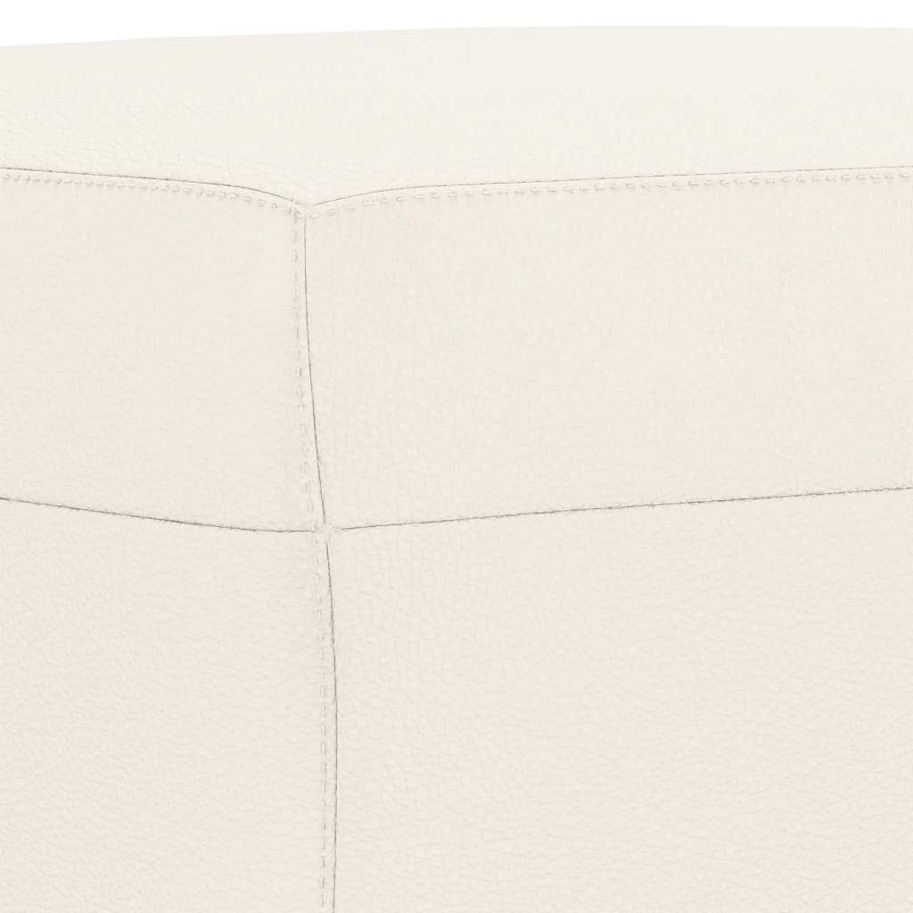 Bankje 100x35x41 cm kunstleer crèmekleurig