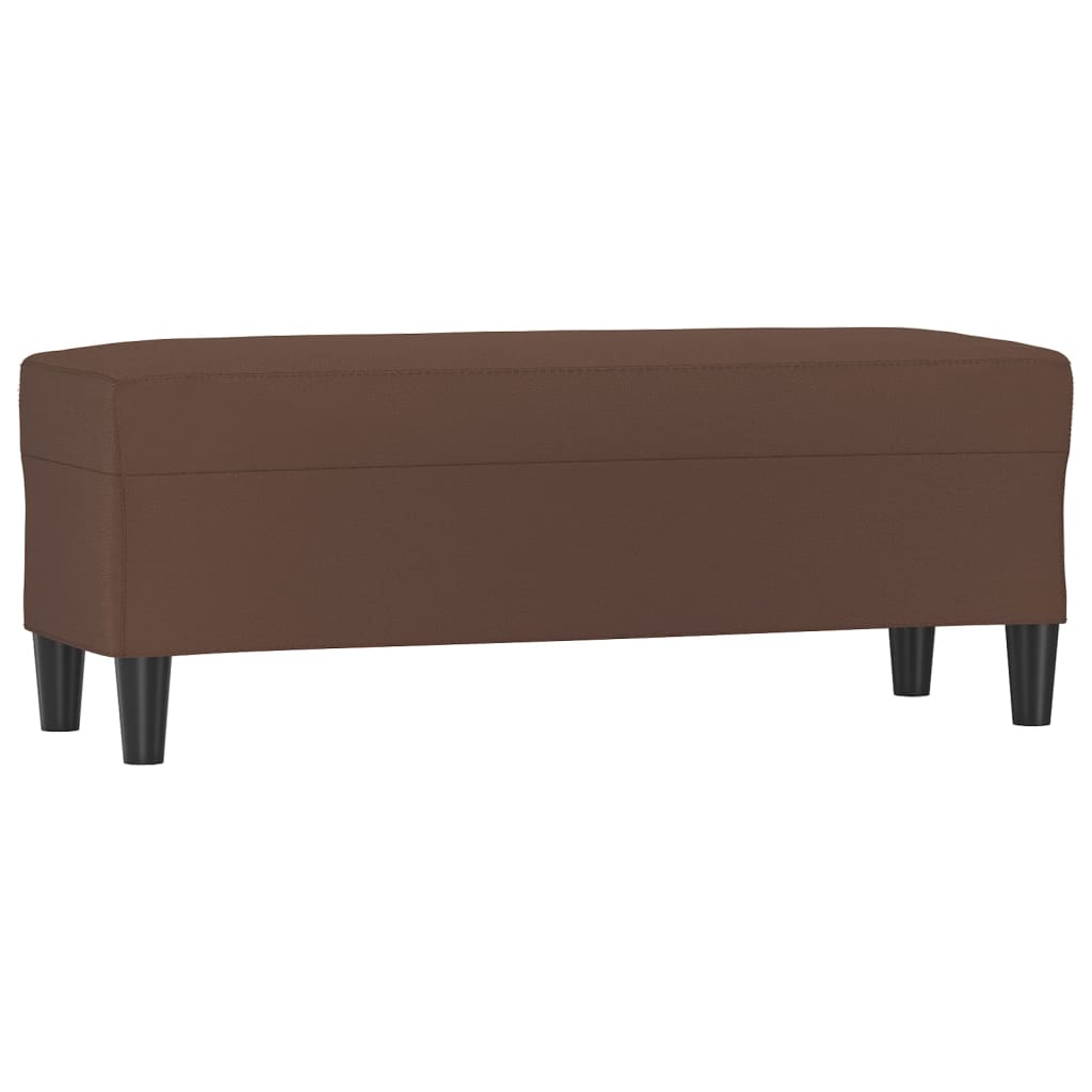Bankje 100x35x41 cm kunstleer bruin