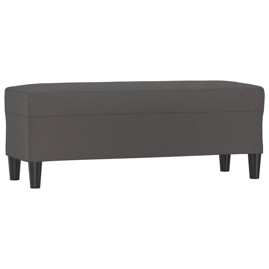 Bankje 100x35x41 cm kunstleer grijs