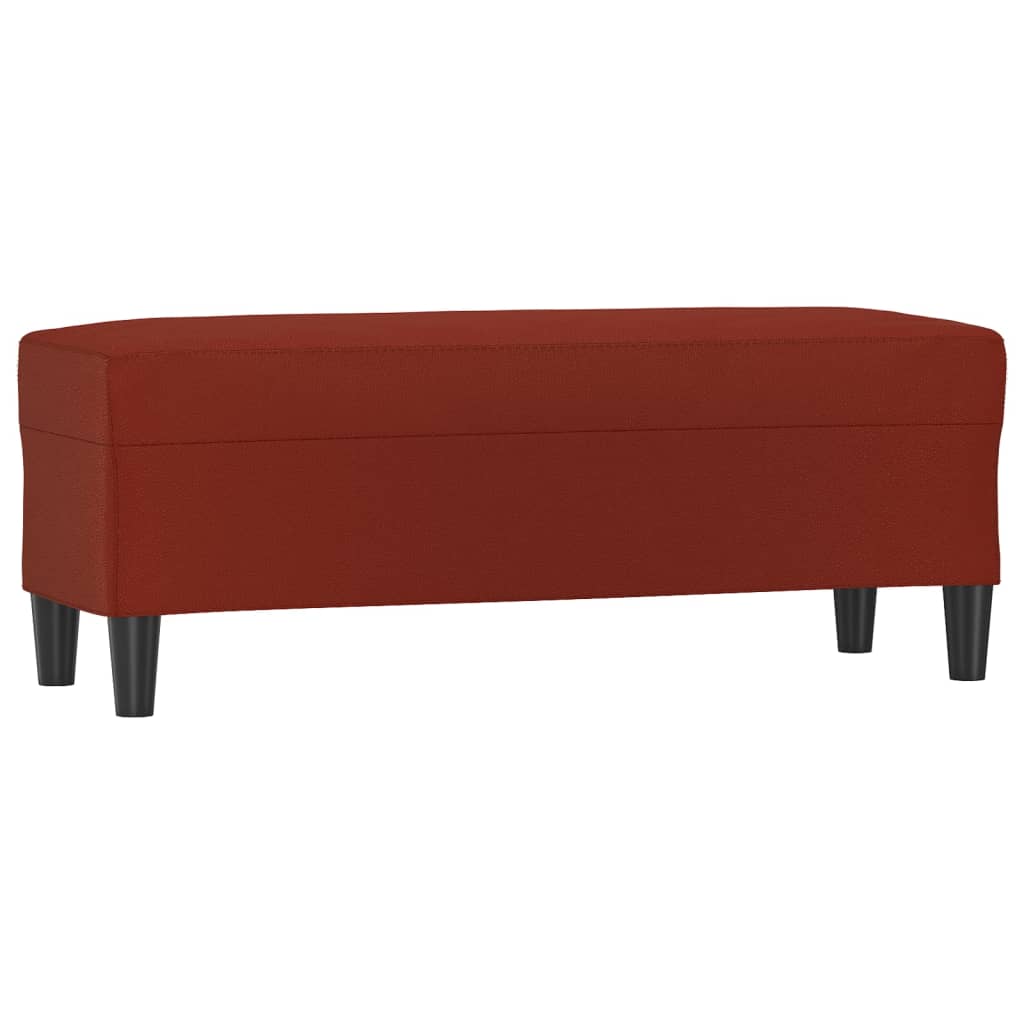 Bankje 100x35x41 cm kunstleer wijnrood