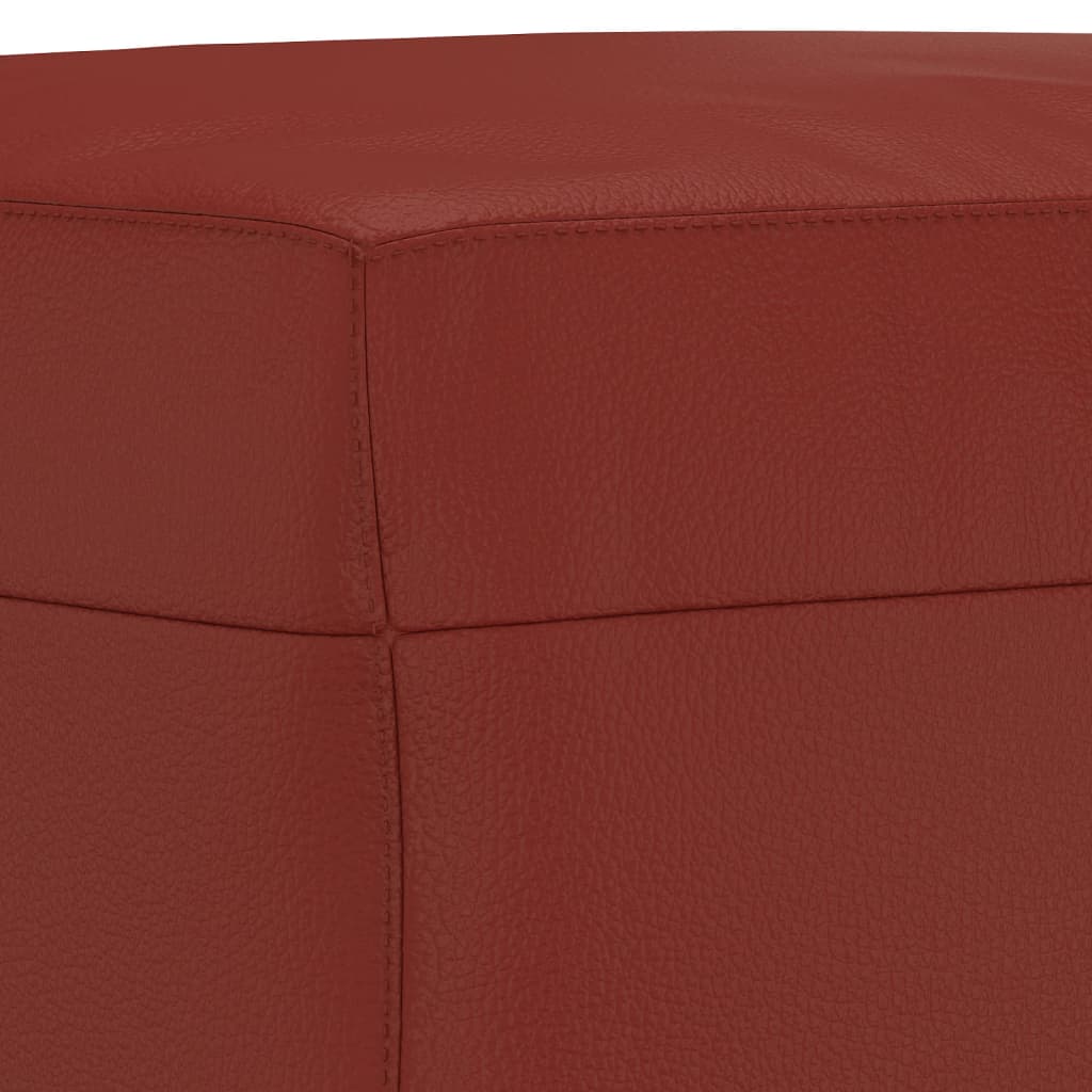Bankje 100x35x41 cm kunstleer wijnrood