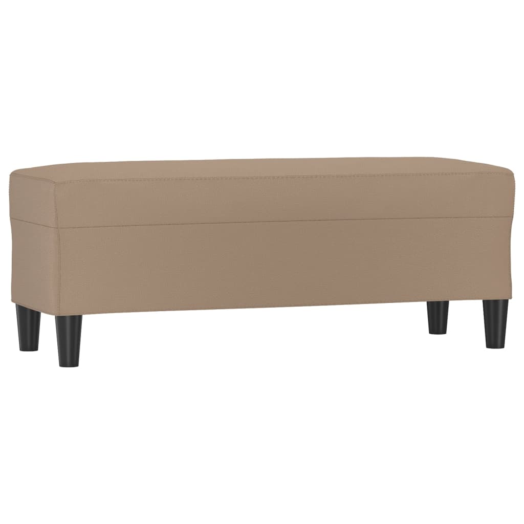 Bankje 100x35x41 cm kunstleer cappuccinokleurig