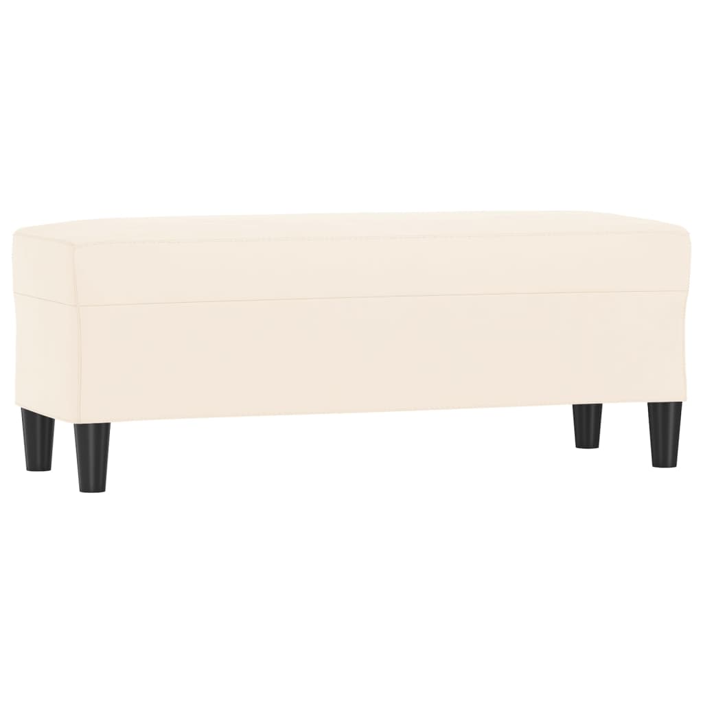 Bankje 100x35x41 cm fluweel crèmekleurig
