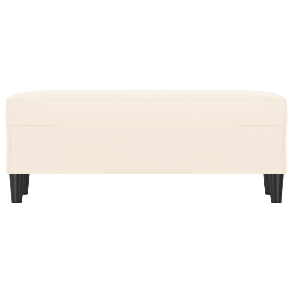 Bankje 100x35x41 cm fluweel crèmekleurig