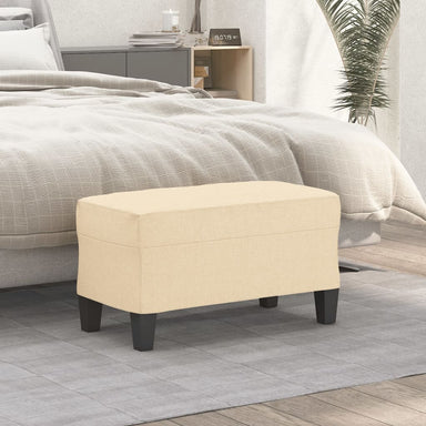 Bankje 70x35x41 cm stof crèmekleurig