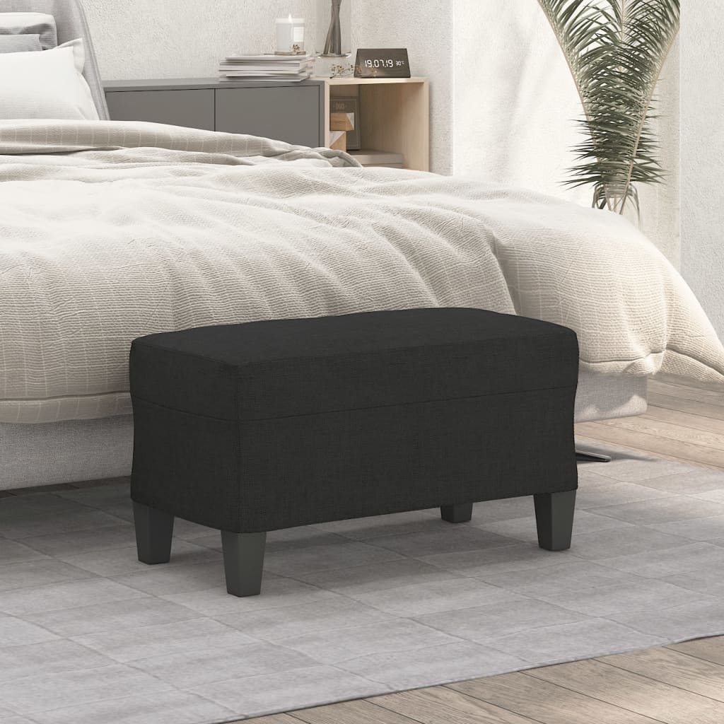 Bankje 70x35x41 cm stof zwart