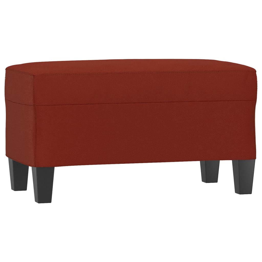 Bankje 70x35x41 cm kunstleer wijnrood
