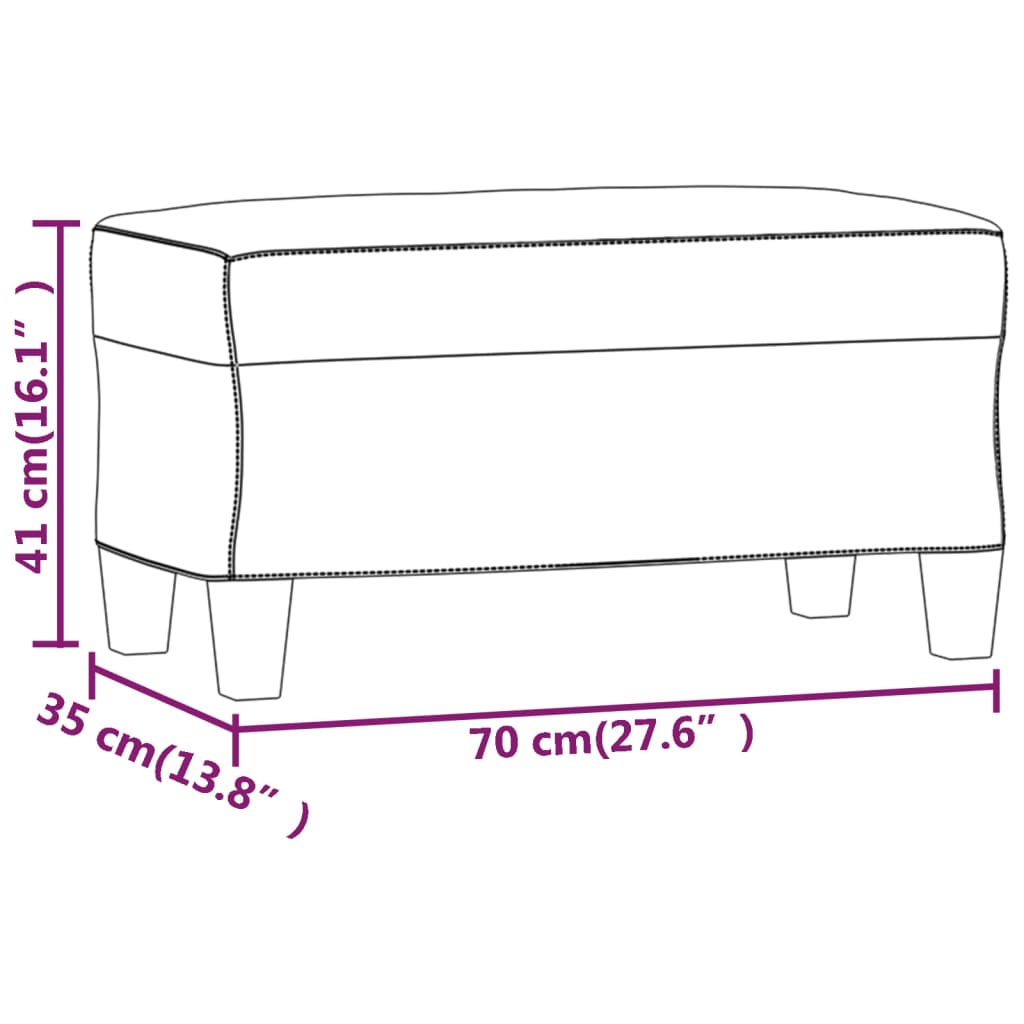 Bankje 70x35x41 cm microvezelstof zwart