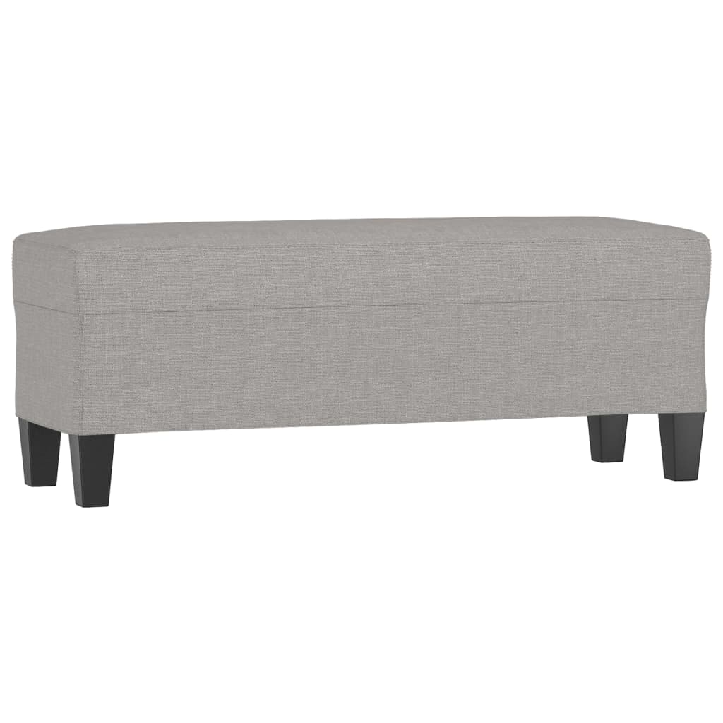 Bankje 100x35x41 cm stof lichtgrijs